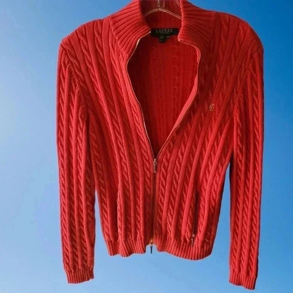 -Lauren Ralph women sweater red size MP - Picture 1 of 7
